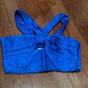 Zara Royal Blue Satin Top